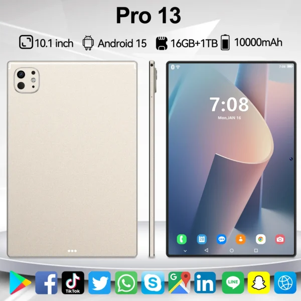 【Global Version】2025 New Original Tab Pro 13 PC 16G+1TB 10.1“” HD 4K Android 15 10000mAh 5G Dual SIM Phone Call WiFi GPS Tablet - AliExpress - Image 2